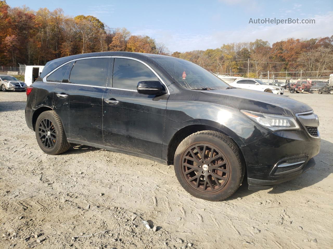 2016 Acura Mdx Technology Черный vin: 5FRYD4H40GB029756