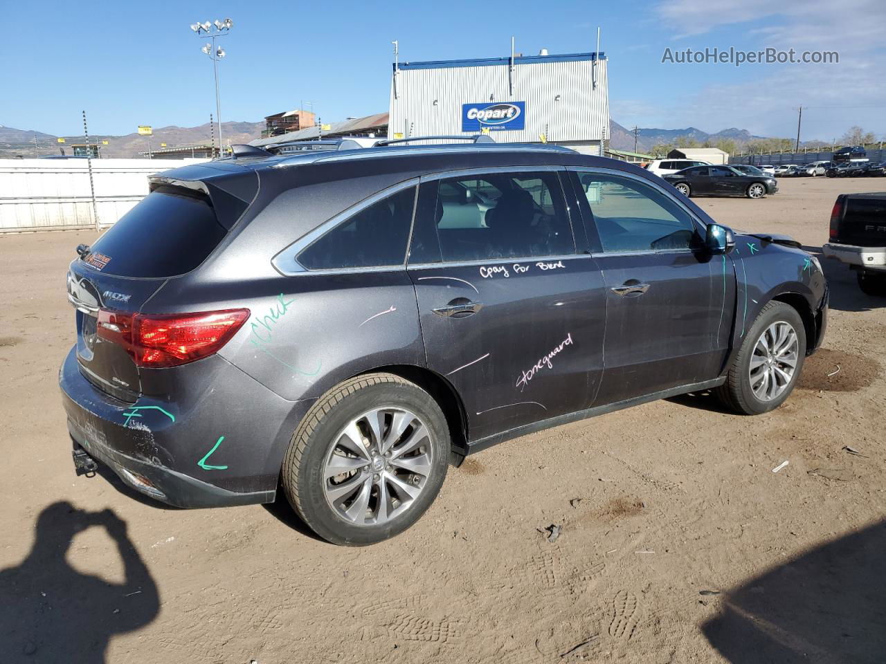 2016 Acura Mdx Technology Угольный vin: 5FRYD4H40GB048534