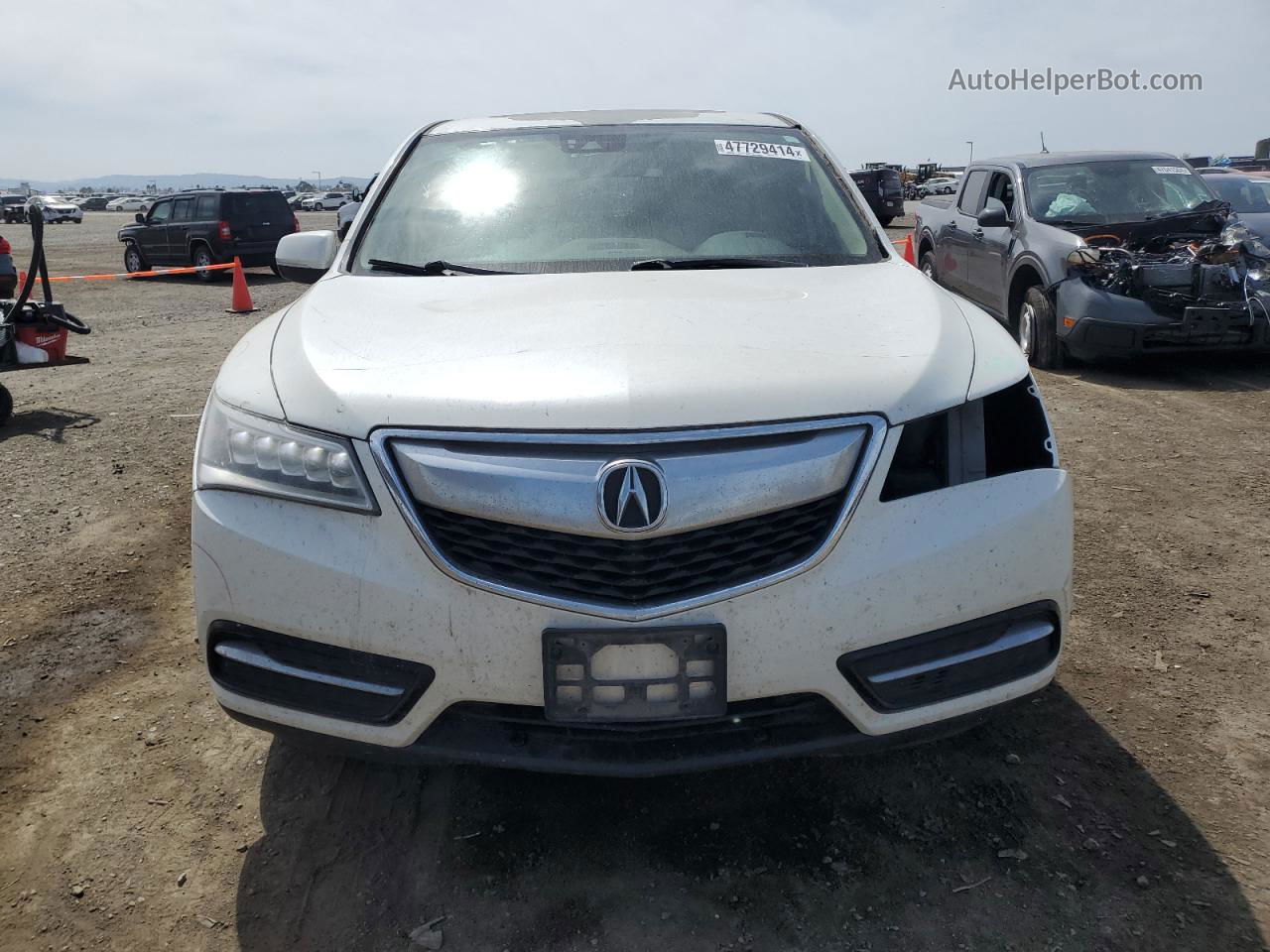 2016 Acura Mdx Technology White vin: 5FRYD4H41GB012108