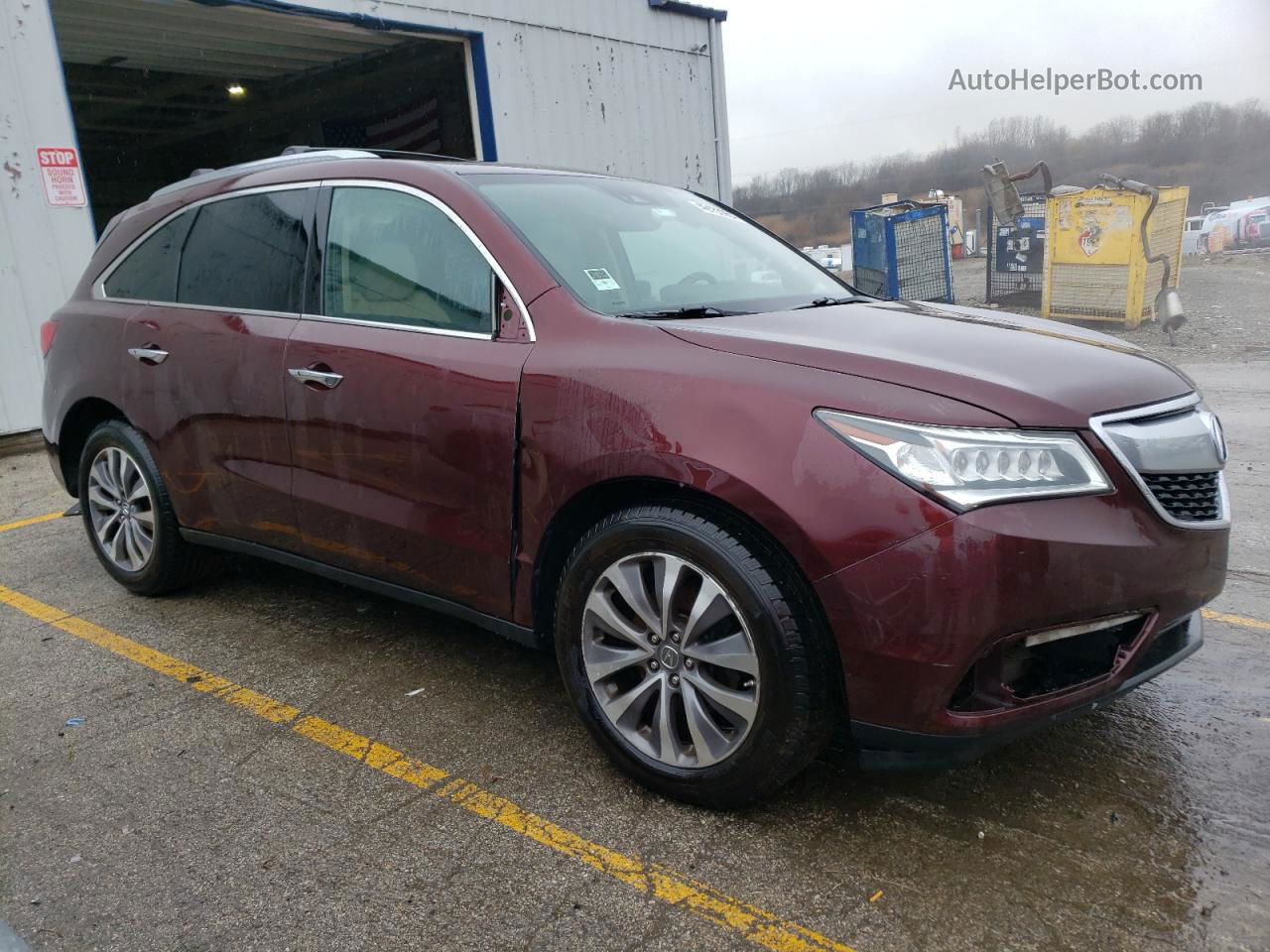 2016 Acura Mdx Technology Maroon vin: 5FRYD4H41GB018913