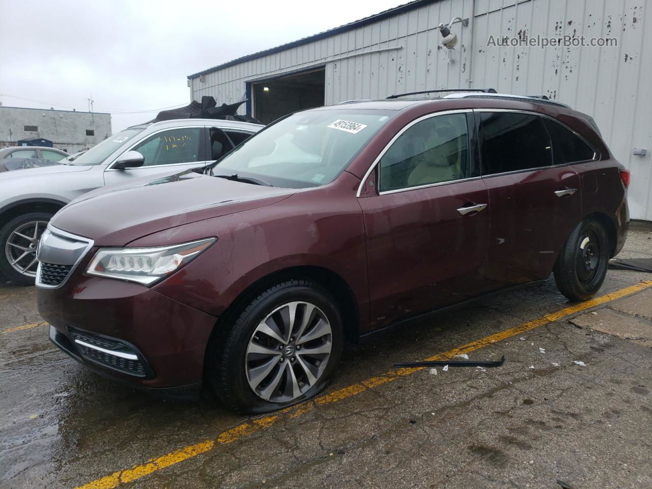 2016 Acura Mdx Technology Maroon vin: 5FRYD4H41GB018913