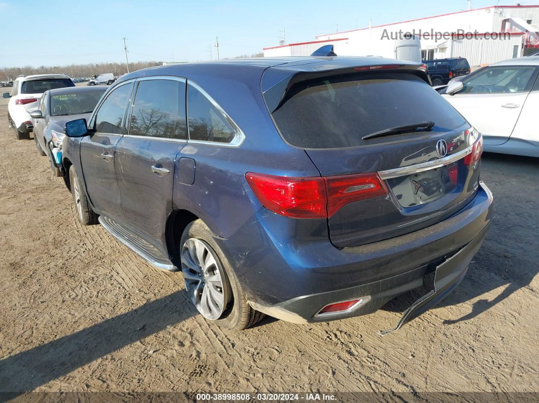 2016 Acura Mdx Technology   Acurawatch Plus Packages/technology Package Blue vin: 5FRYD4H41GB027885