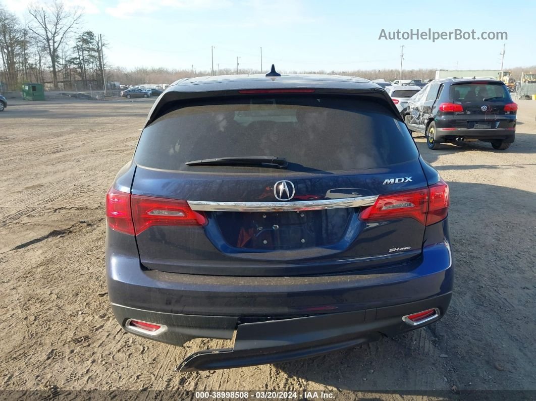 2016 Acura Mdx Technology   Acurawatch Plus Packages/technology Package Синий vin: 5FRYD4H41GB027885