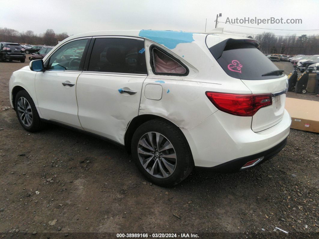 2016 Acura Mdx Technology   Acurawatch Plus Packages/technology Package White vin: 5FRYD4H41GB030642