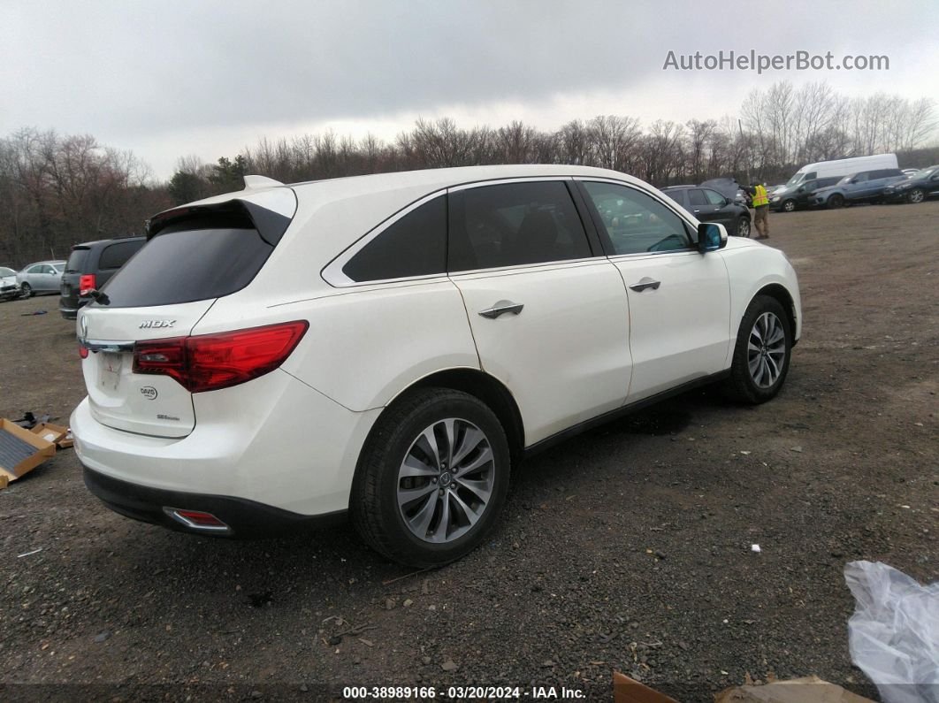 2016 Acura Mdx Technology   Acurawatch Plus Packages/technology Package White vin: 5FRYD4H41GB030642