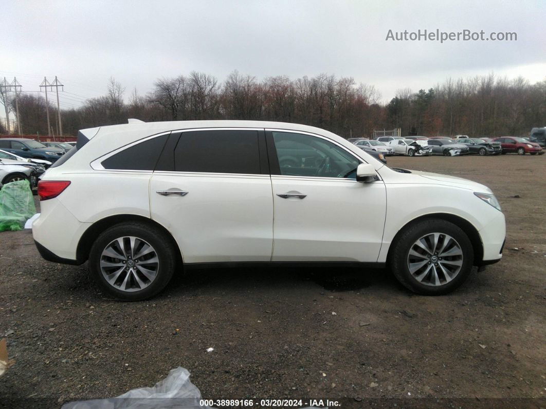 2016 Acura Mdx Technology   Acurawatch Plus Packages/technology Package Белый vin: 5FRYD4H41GB030642