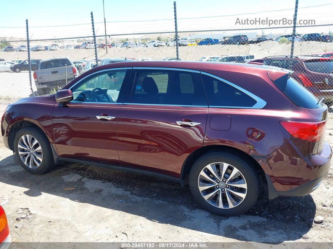 2016 Acura Mdx Technology   Acurawatch Plus Packages/technology Package Maroon vin: 5FRYD4H41GB032682