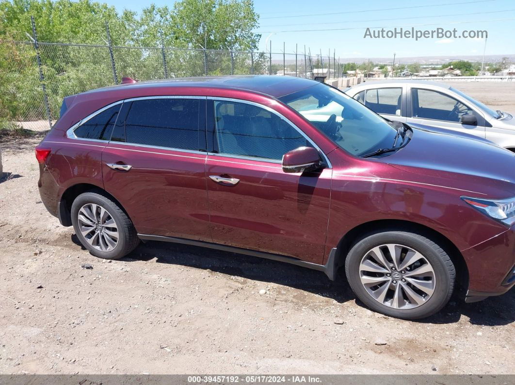 2016 Acura Mdx Technology   Acurawatch Plus Packages/technology Package Maroon vin: 5FRYD4H41GB032682