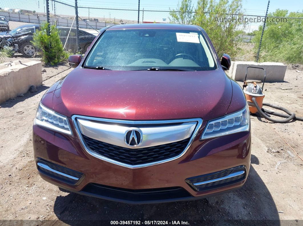 2016 Acura Mdx Technology   Acurawatch Plus Packages/technology Package Maroon vin: 5FRYD4H41GB032682