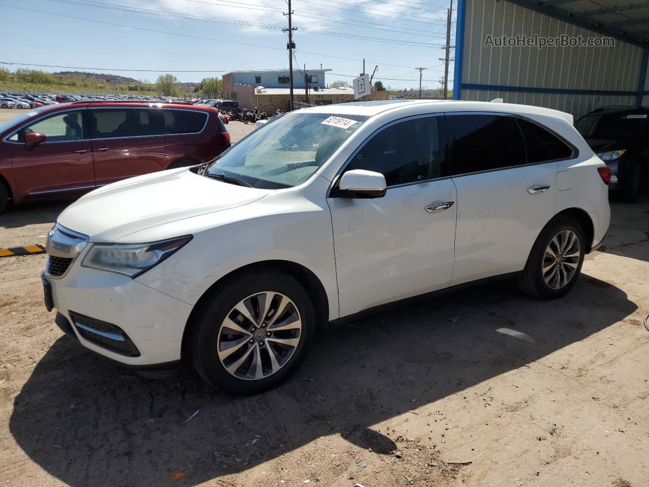 2016 Acura Mdx Technology White vin: 5FRYD4H41GB037011