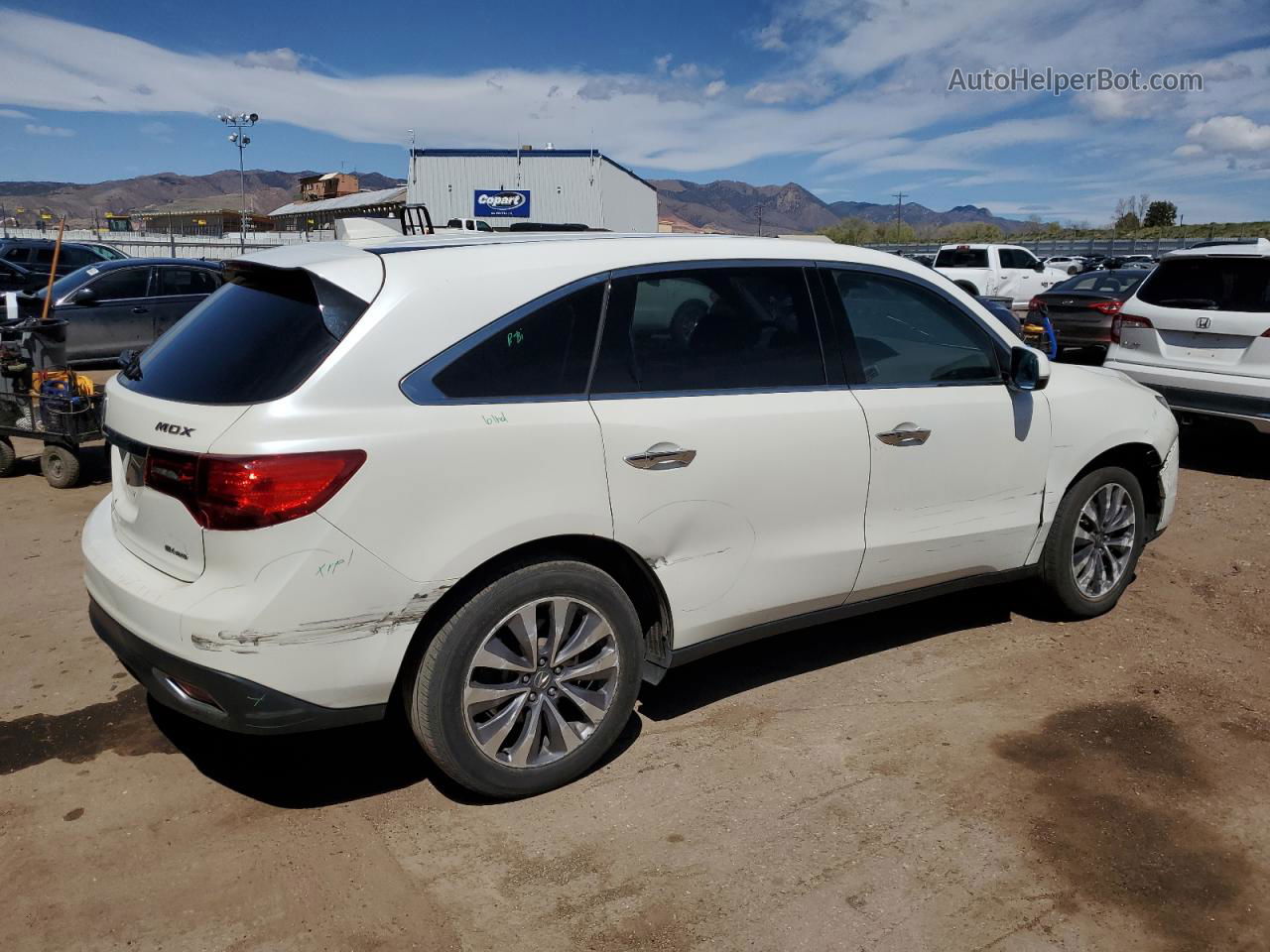 2016 Acura Mdx Technology White vin: 5FRYD4H41GB037011