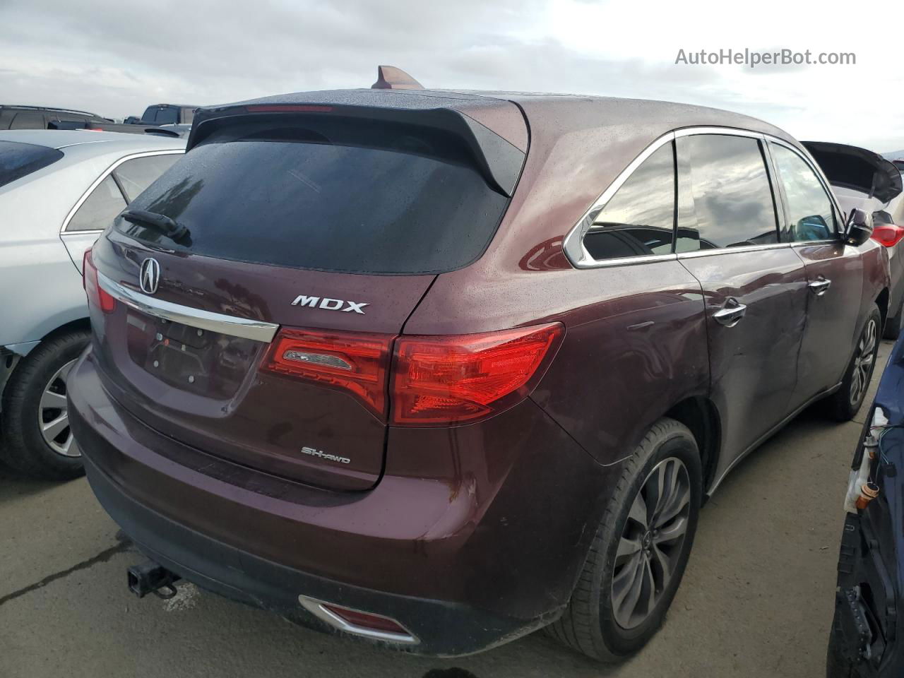 2016 Acura Mdx Technology Burgundy vin: 5FRYD4H42GB001389