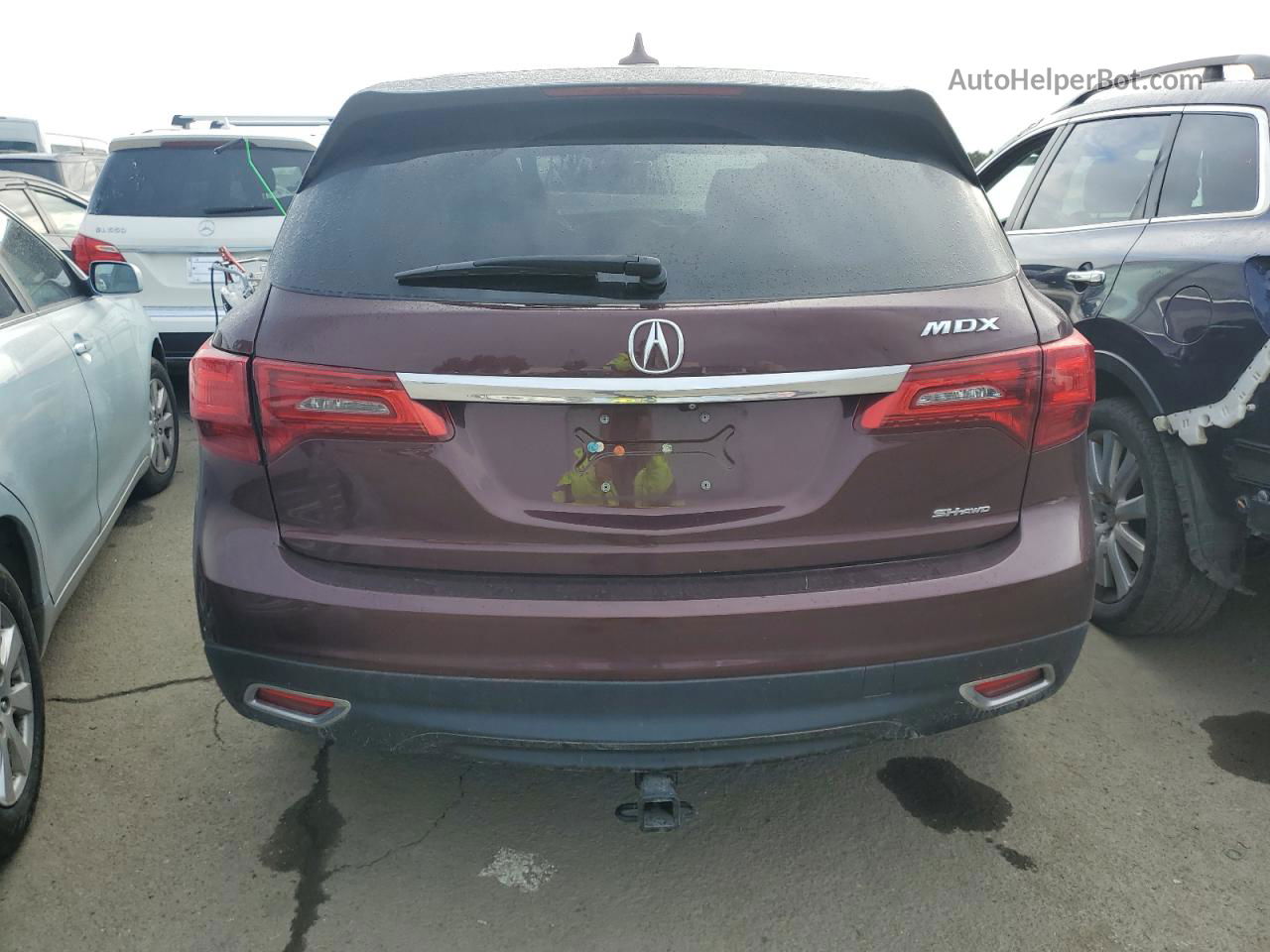 2016 Acura Mdx Technology Burgundy vin: 5FRYD4H42GB001389