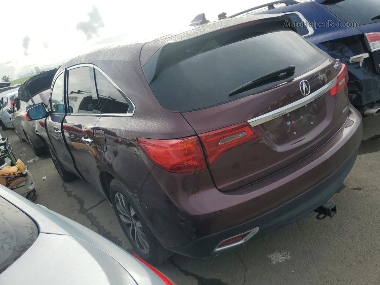 2016 Acura Mdx Technology Burgundy vin: 5FRYD4H42GB001389