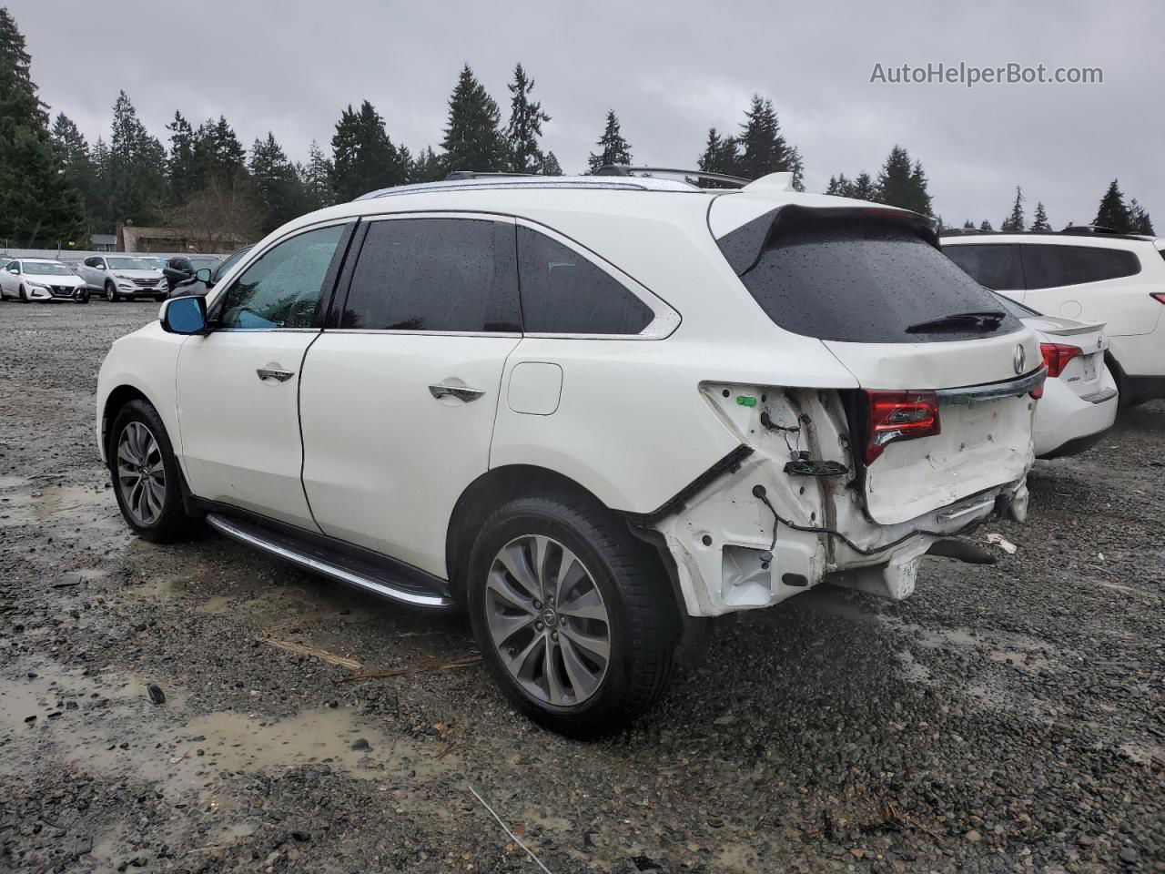 2016 Acura Mdx Technology White vin: 5FRYD4H42GB038023