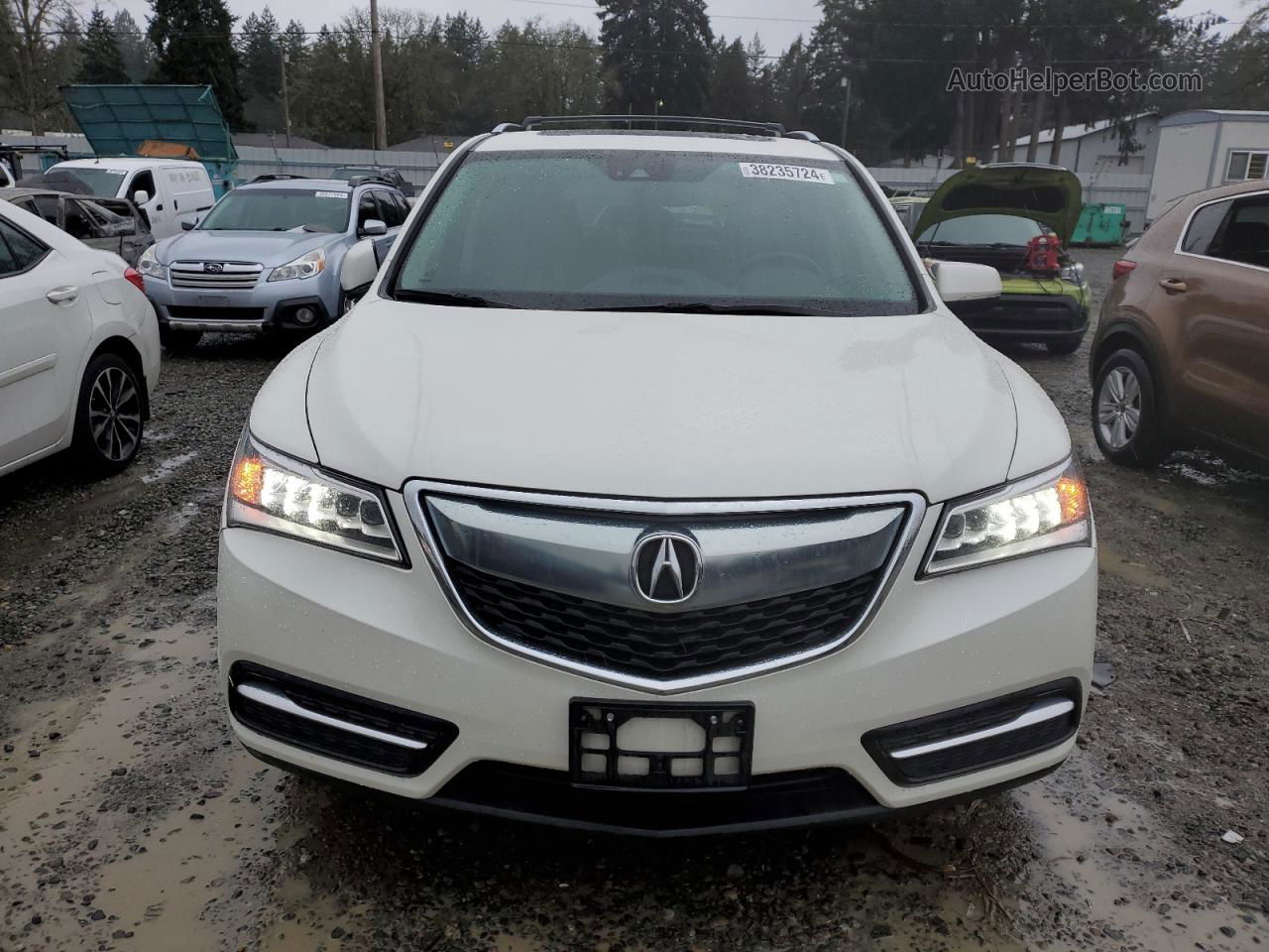 2016 Acura Mdx Technology White vin: 5FRYD4H42GB038023