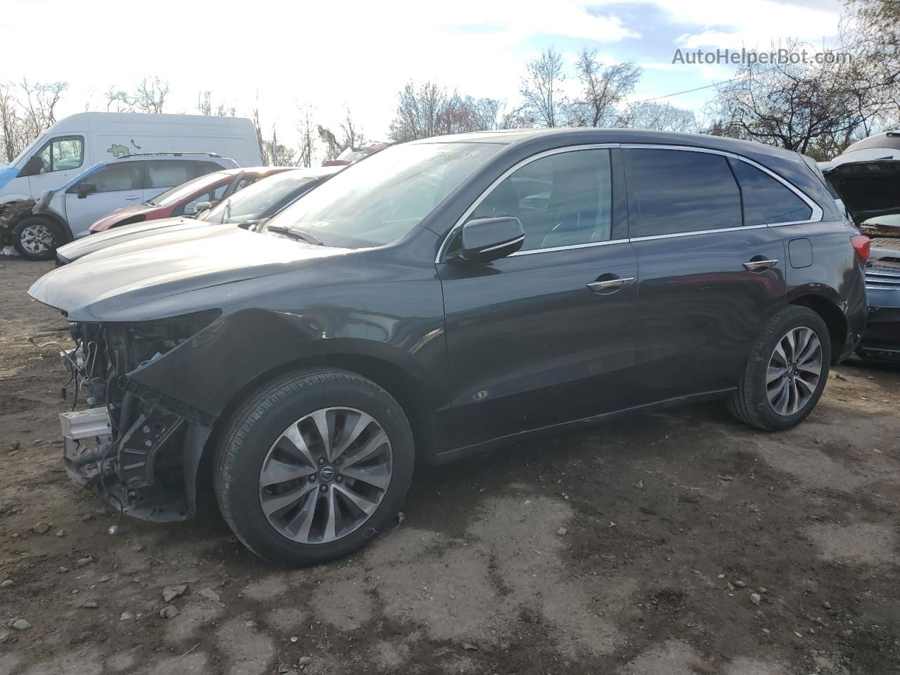 2016 Acura Mdx Technology Серый vin: 5FRYD4H42GB051662