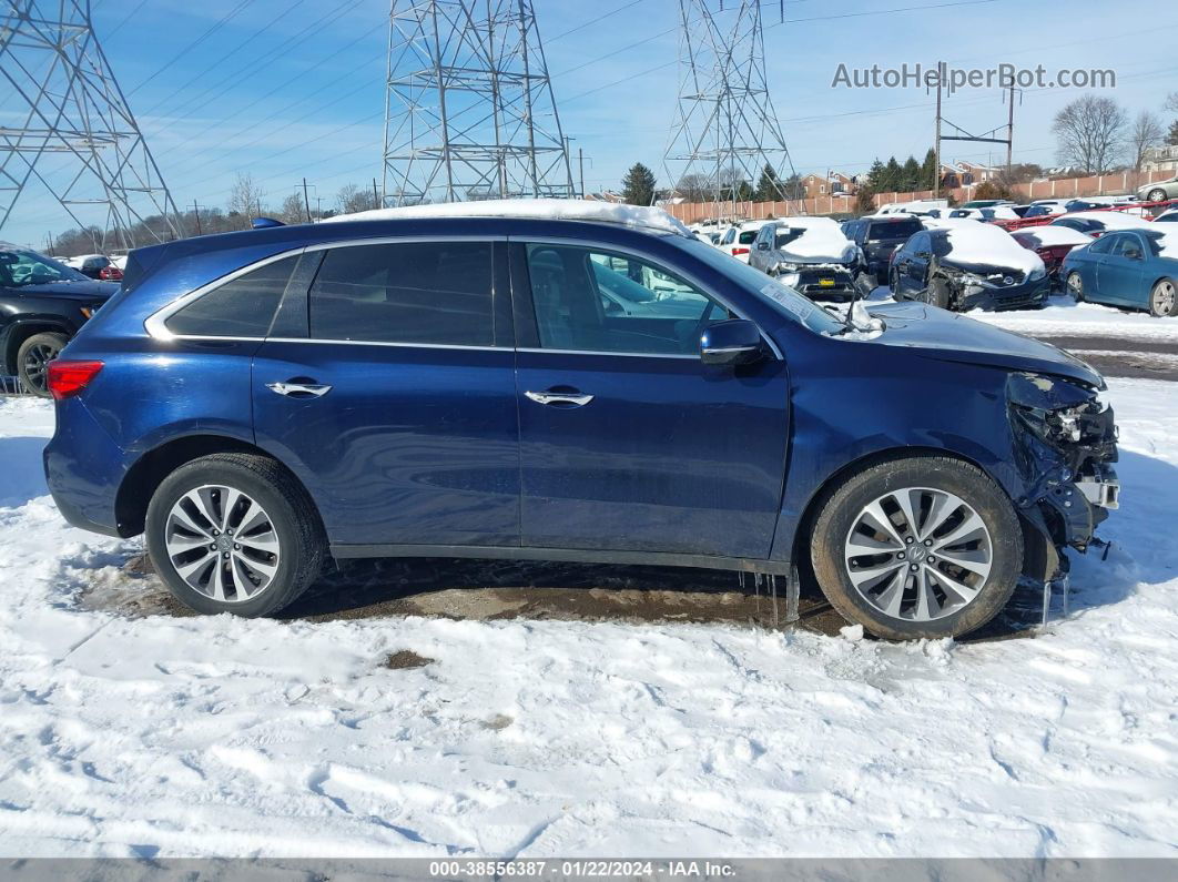 2016 Acura Mdx Tech/w/tech/acurawatch Plus Dark Blue vin: 5FRYD4H44GB009638