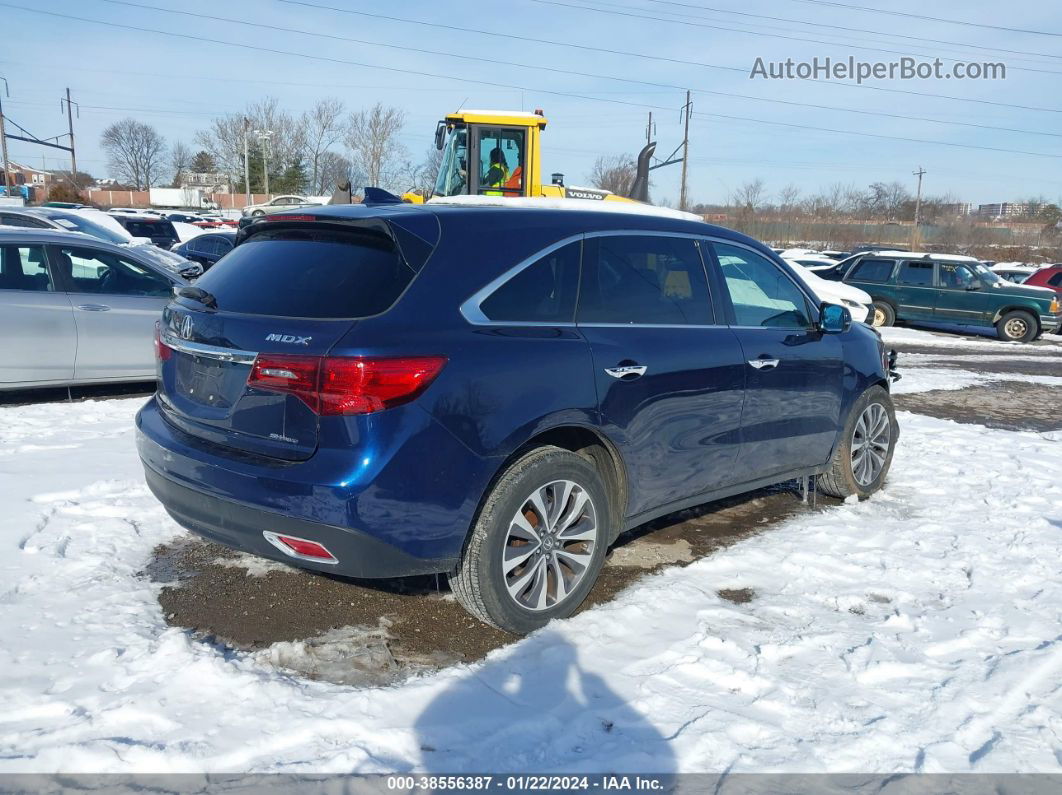 2016 Acura Mdx Tech/w/tech/acurawatch Plus Dark Blue vin: 5FRYD4H44GB009638