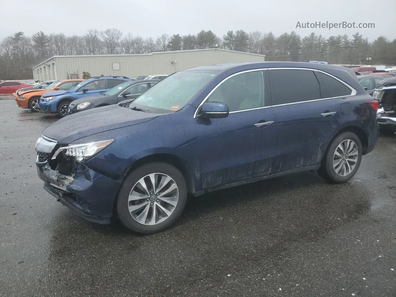 2016 Acura Mdx Technology Синий vin: 5FRYD4H44GB057110