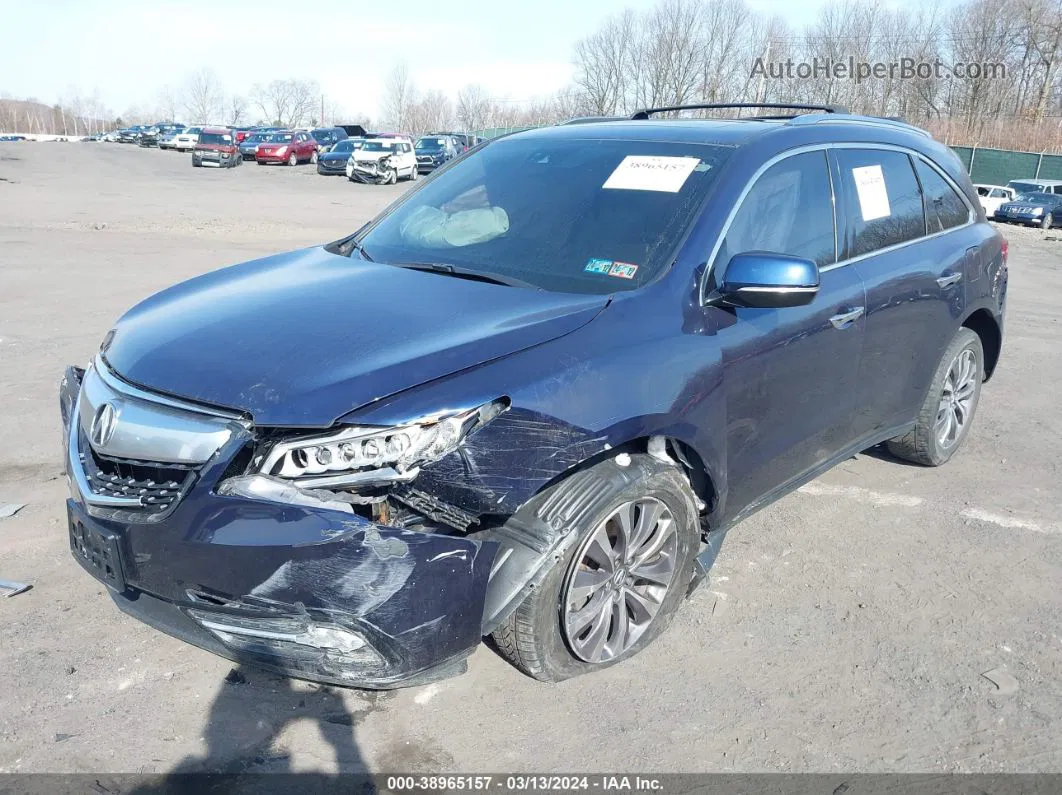 2016 Acura Mdx Technology   Acurawatch Plus Packages/technology Package Синий vin: 5FRYD4H45GB002259