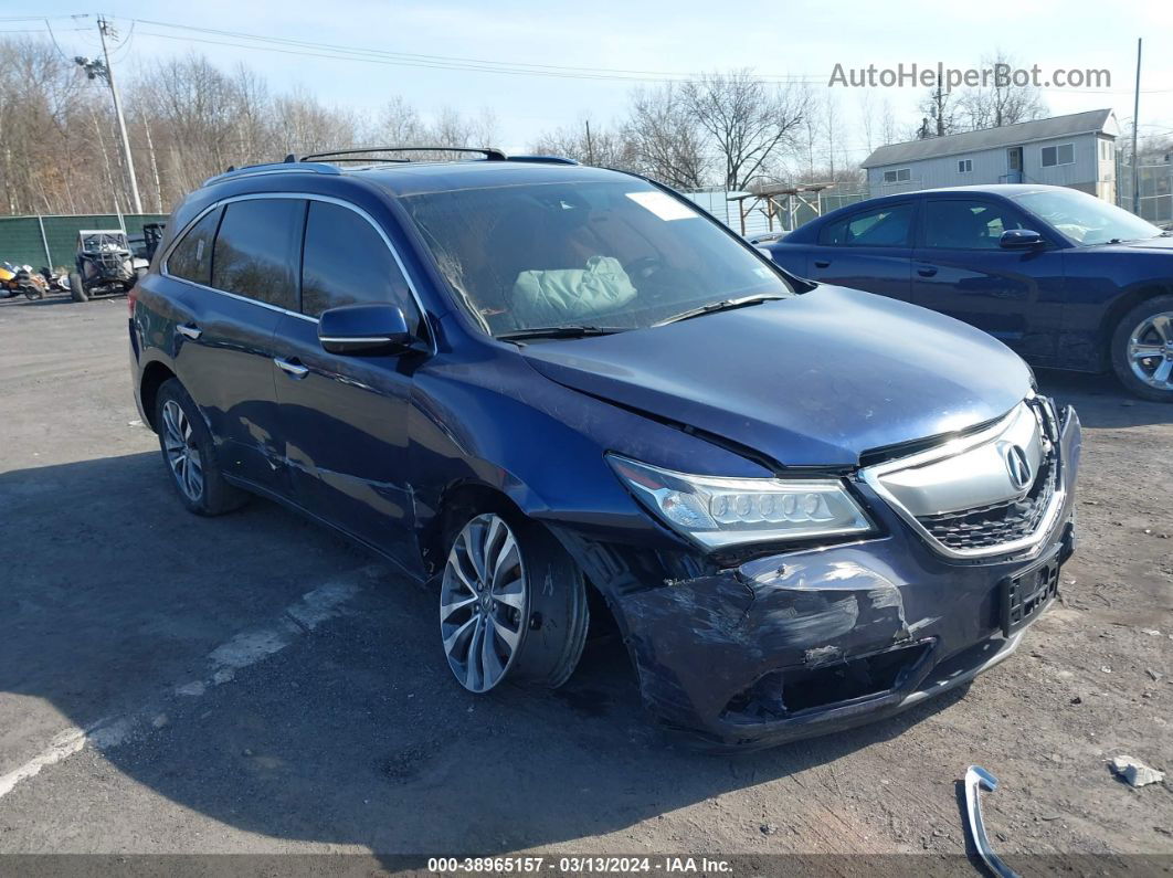 2016 Acura Mdx Technology   Acurawatch Plus Packages/technology Package Blue vin: 5FRYD4H45GB002259