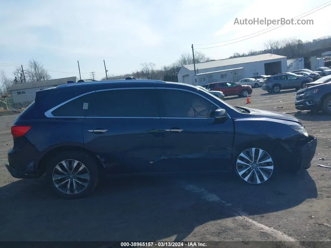 2016 Acura Mdx Technology   Acurawatch Plus Packages/technology Package Синий vin: 5FRYD4H45GB002259