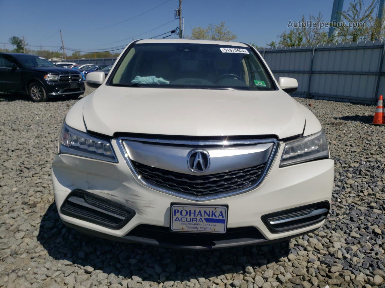 2016 Acura Mdx Technology White vin: 5FRYD4H45GB055527