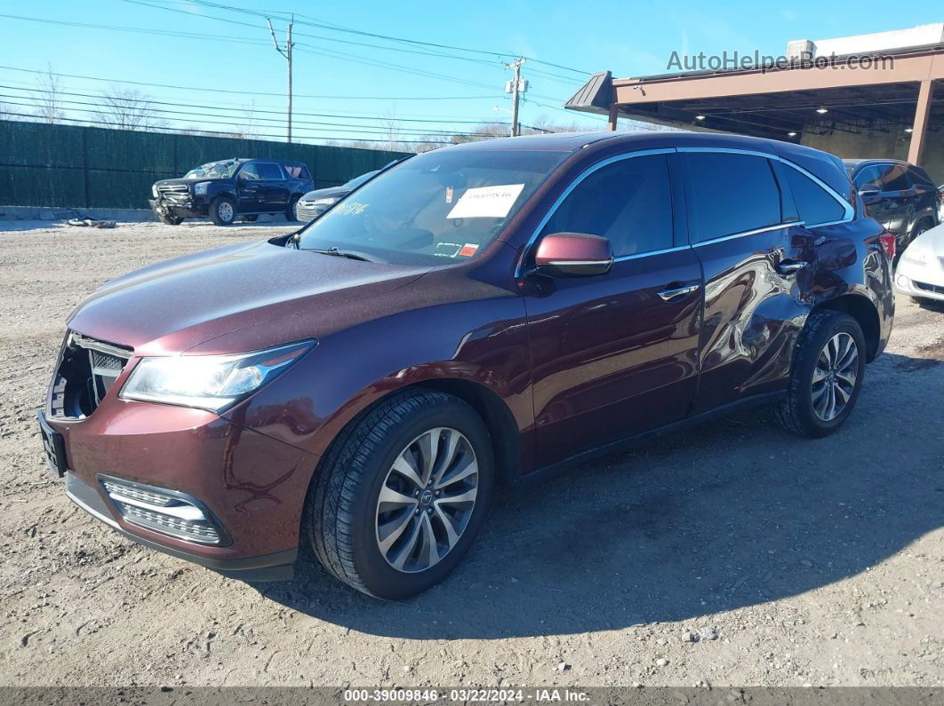 2016 Acura Mdx Technology   Acurawatch Plus Packages/technology Package Burgundy vin: 5FRYD4H46GB036100