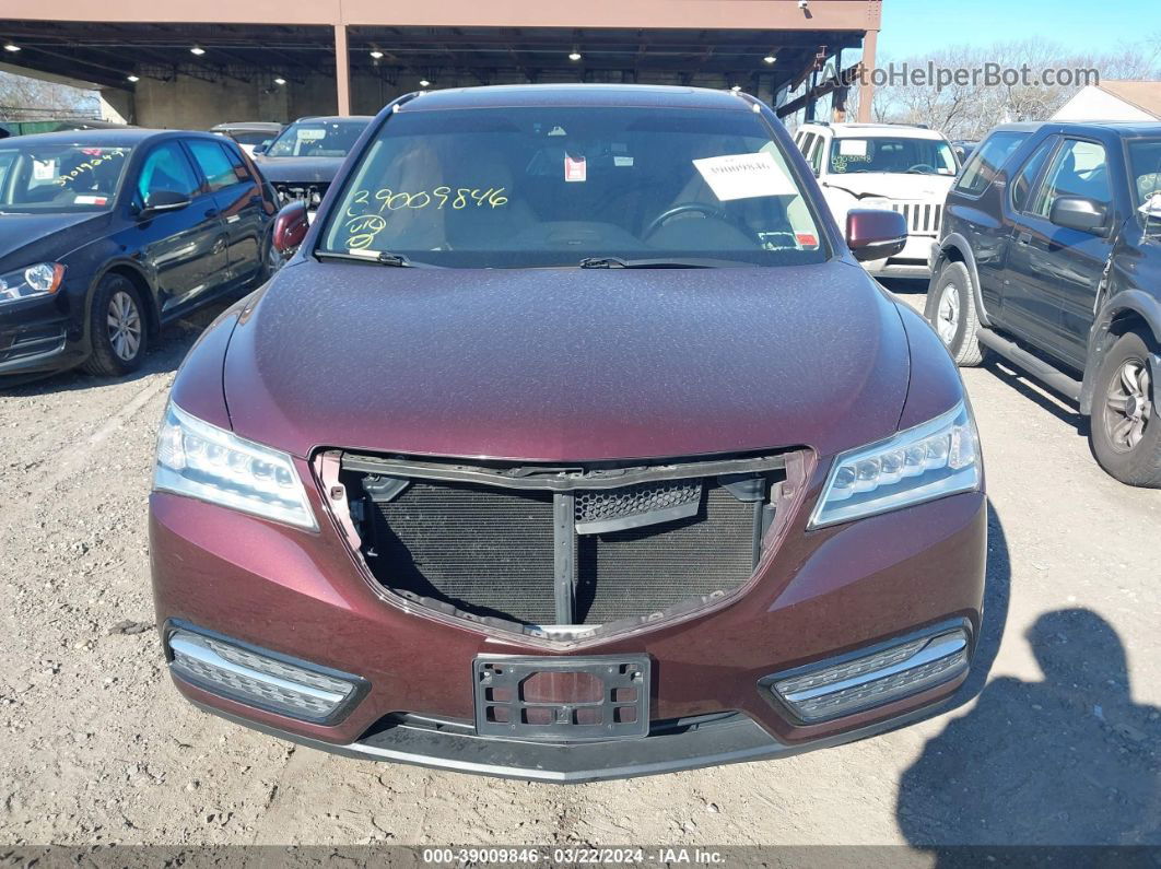 2016 Acura Mdx Technology   Acurawatch Plus Packages/technology Package Burgundy vin: 5FRYD4H46GB036100