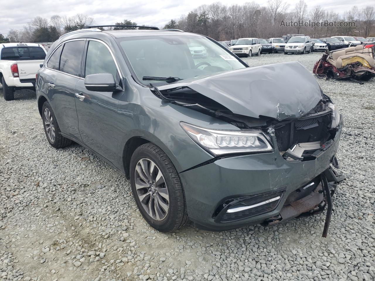 2016 Acura Mdx Technology Зеленый vin: 5FRYD4H46GB045508