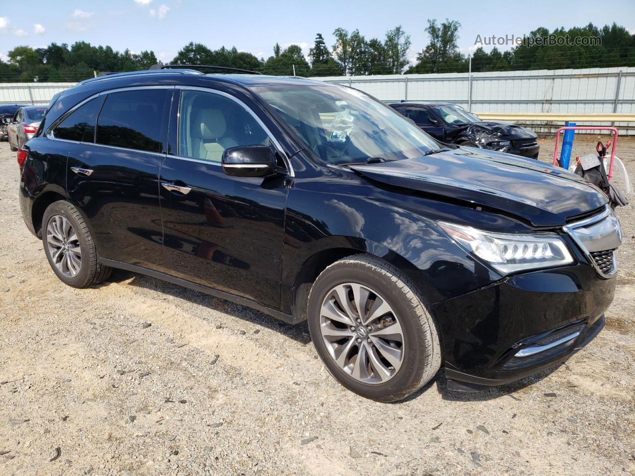 2016 Acura Mdx Technology Черный vin: 5FRYD4H46GB046237