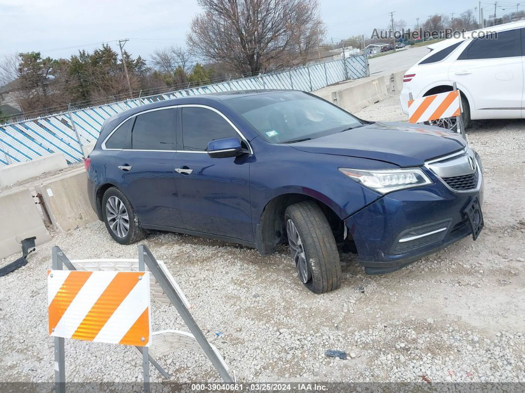 2016 Acura Mdx Technology Blue vin: 5FRYD4H46GB051390