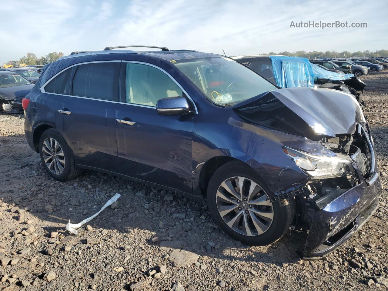 2016 Acura Mdx Technology Blue vin: 5FRYD4H46GB054502