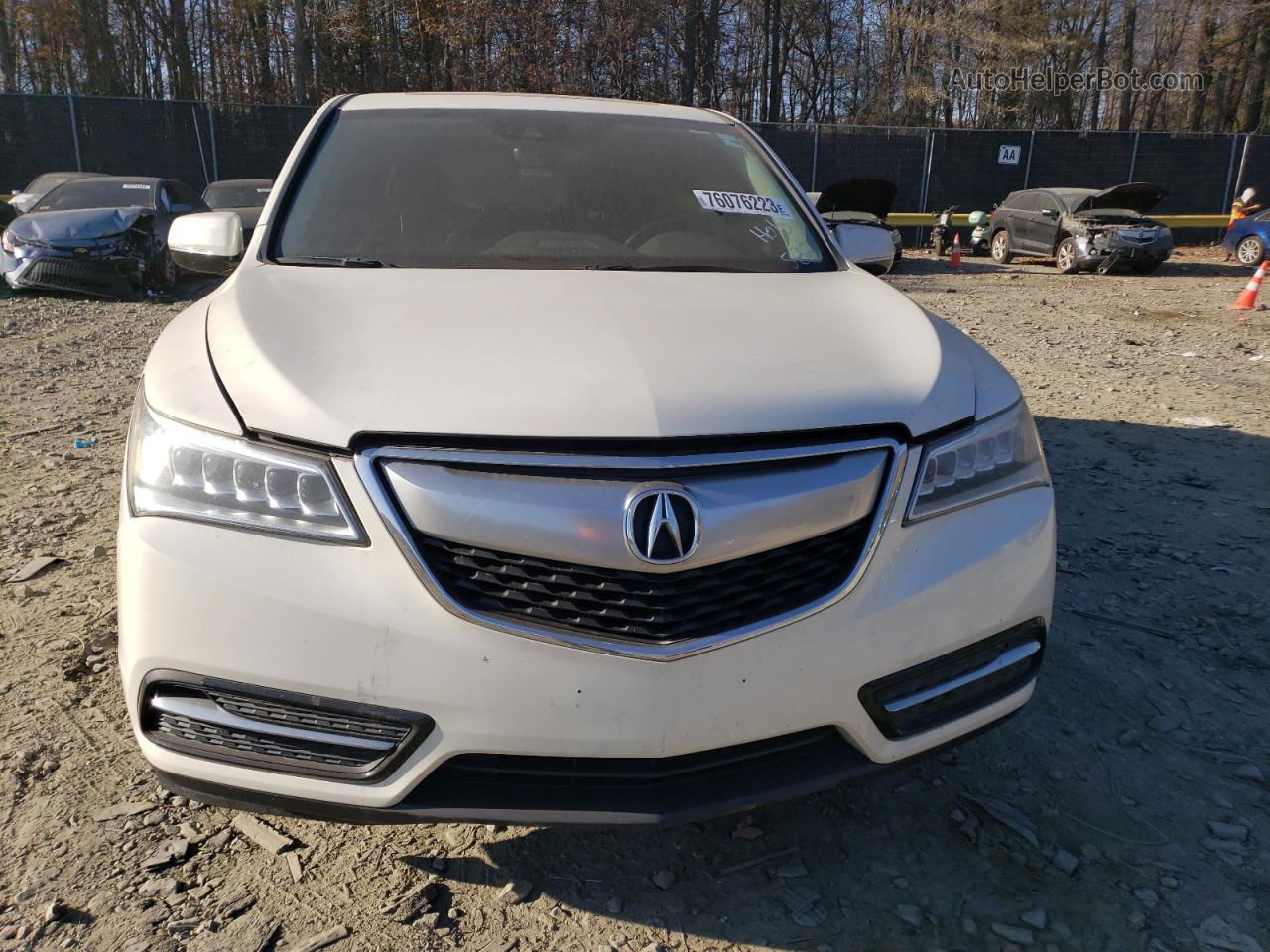 2016 Acura Mdx Technology White vin: 5FRYD4H46GB055472