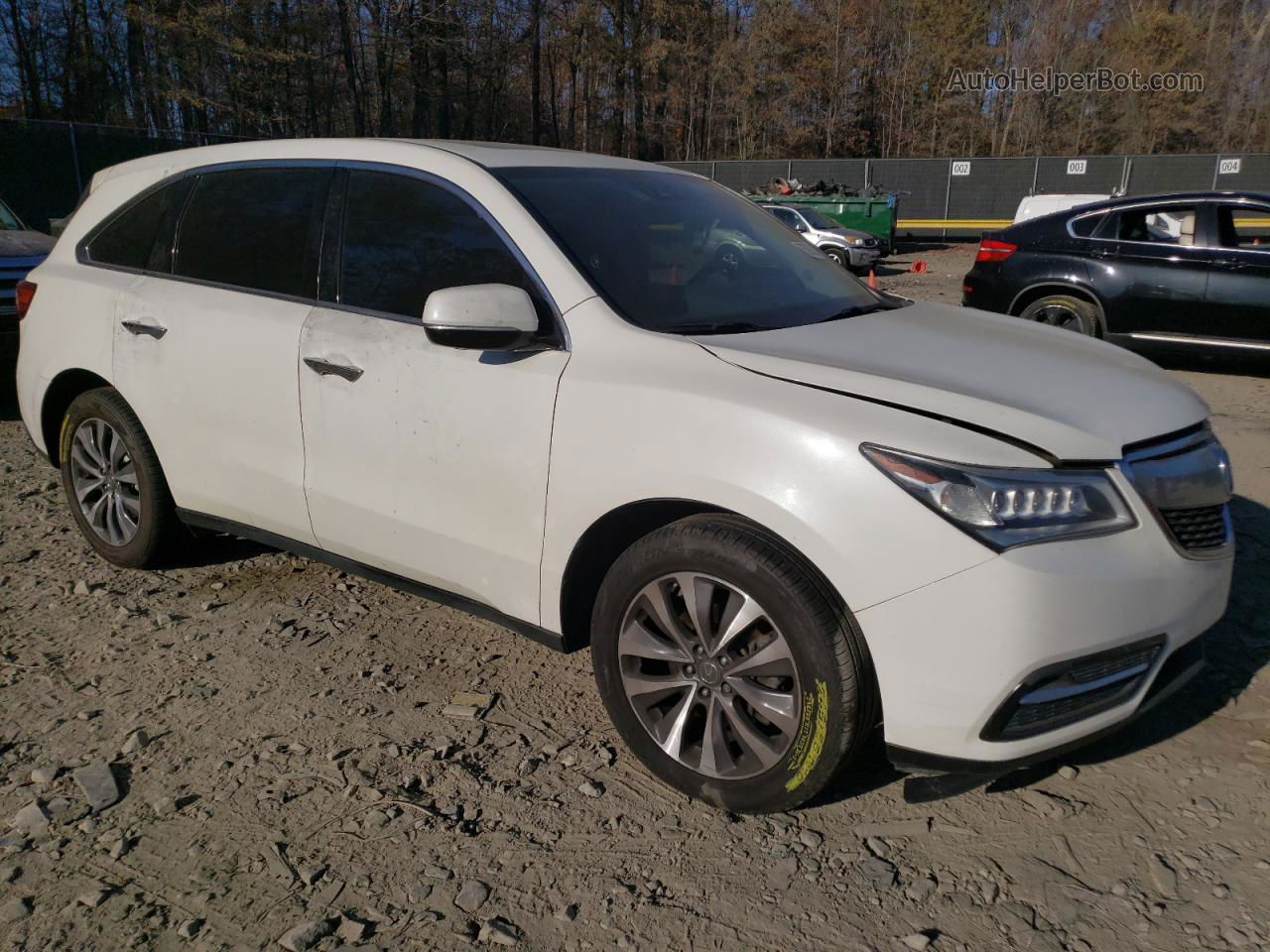 2016 Acura Mdx Technology White vin: 5FRYD4H46GB055472