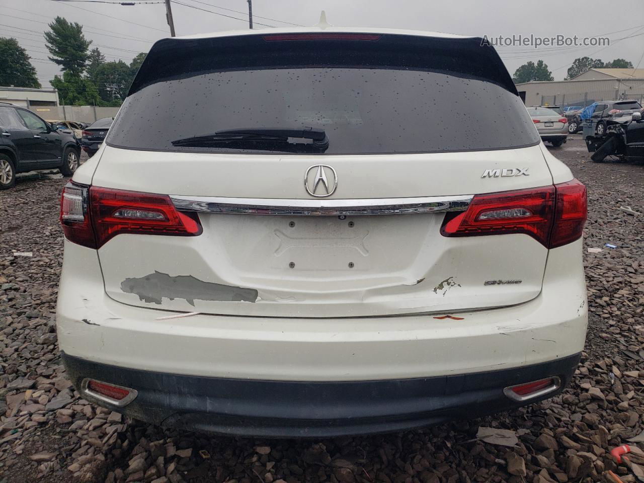 2016 Acura Mdx Technology White vin: 5FRYD4H49GB002524