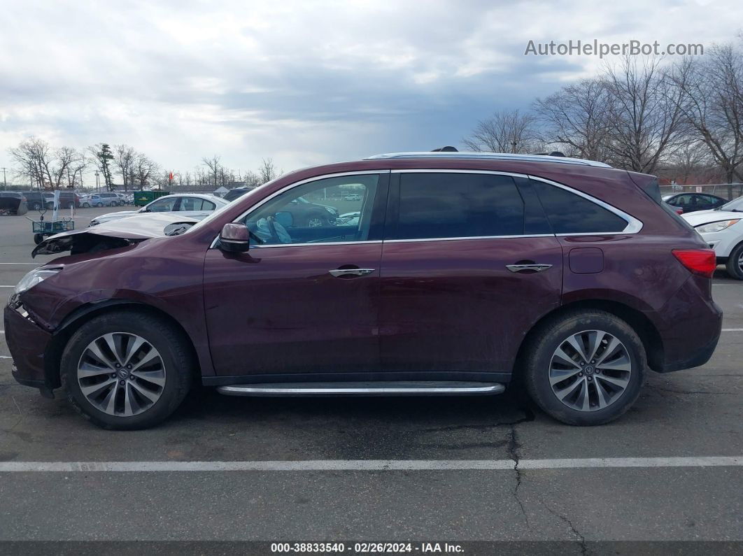 2016 Acura Mdx Technology   Acurawatch Plus Packages/technology Package Maroon vin: 5FRYD4H49GB016908