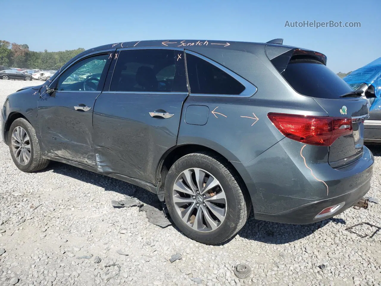 2016 Acura Mdx Technology Teal vin: 5FRYD4H49GB030419