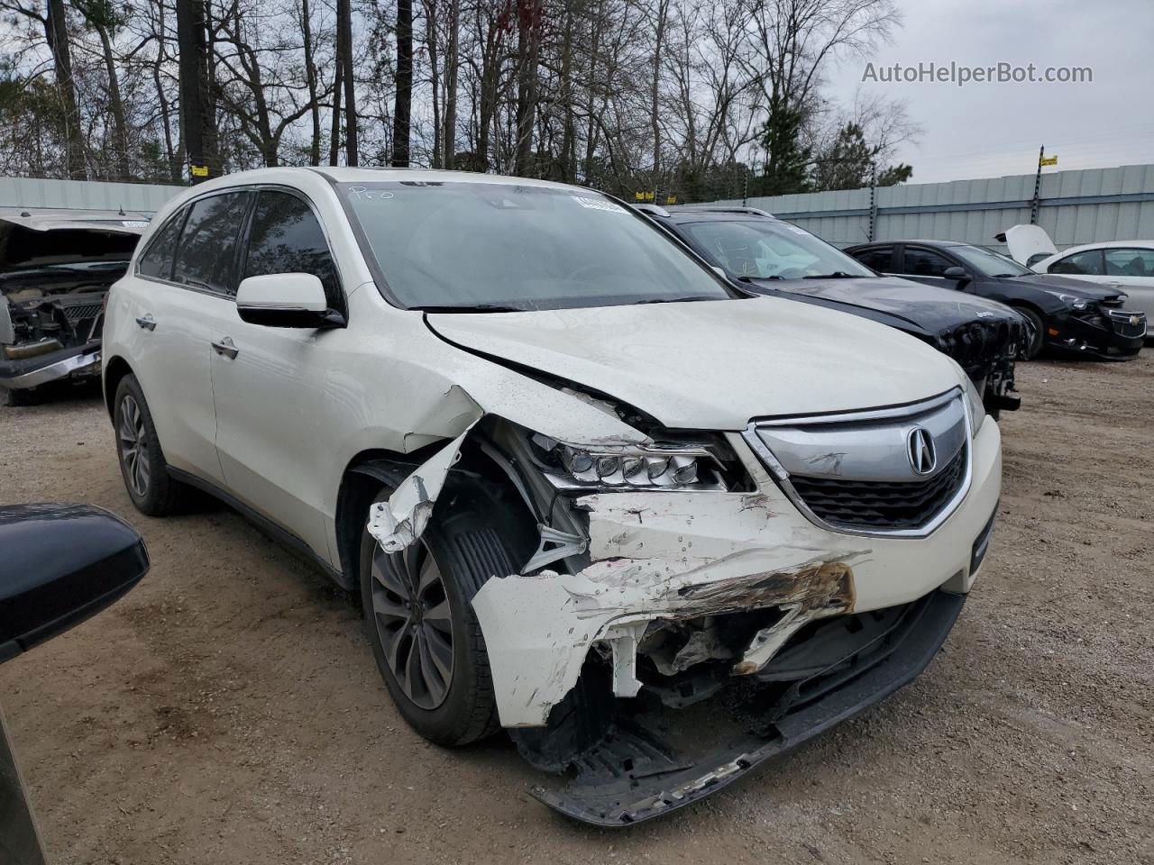 2016 Acura Mdx Technology White vin: 5FRYD4H49GB045065