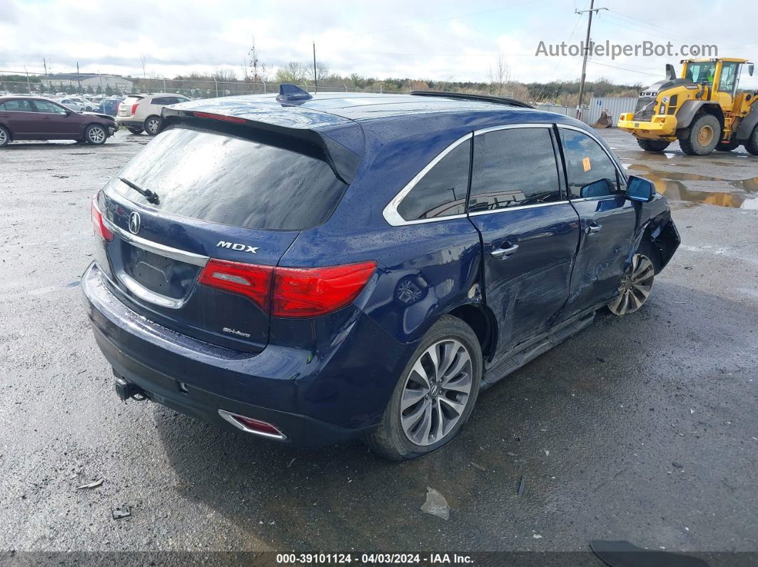 2016 Acura Mdx Technology   Acurawatch Plus Packages/technology Package Dark Blue vin: 5FRYD4H49GB060892