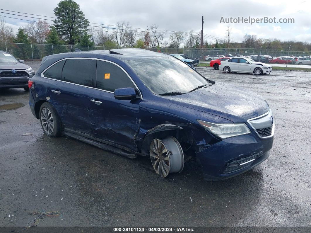 2016 Acura Mdx Technology   Acurawatch Plus Packages/technology Package Dark Blue vin: 5FRYD4H49GB060892