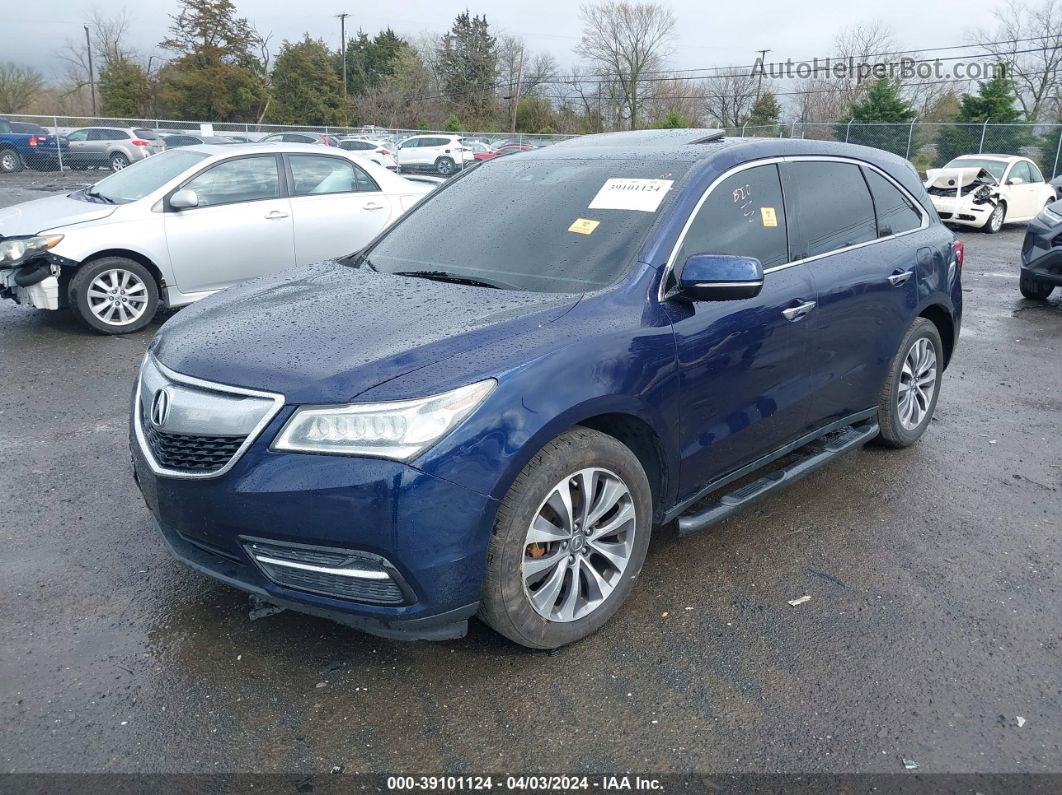 2016 Acura Mdx Technology   Acurawatch Plus Packages/technology Package Dark Blue vin: 5FRYD4H49GB060892