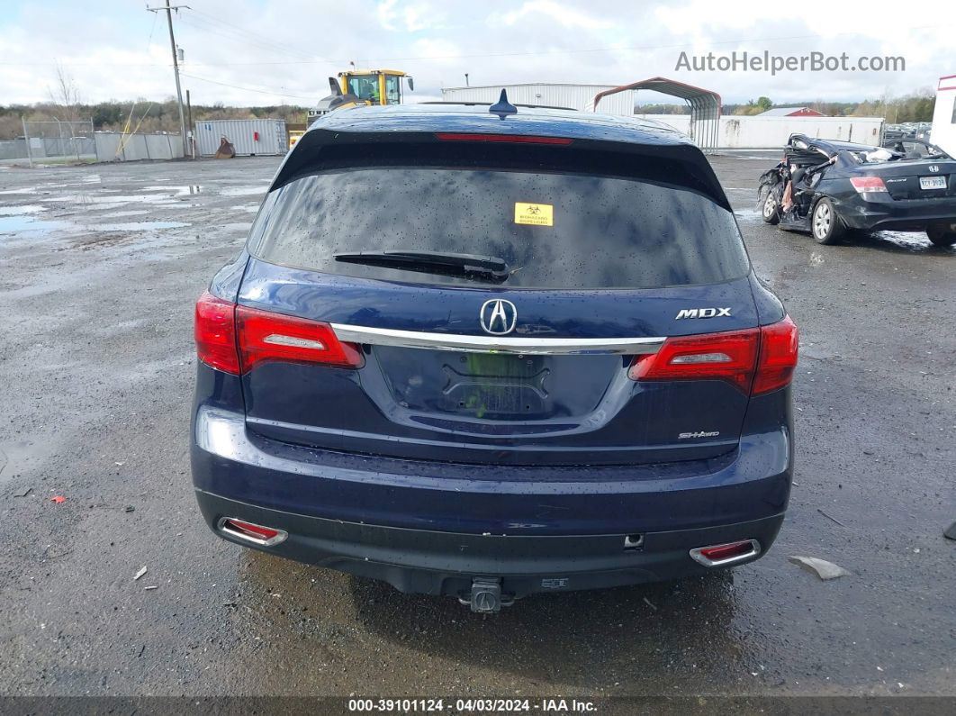 2016 Acura Mdx Technology   Acurawatch Plus Packages/technology Package Dark Blue vin: 5FRYD4H49GB060892