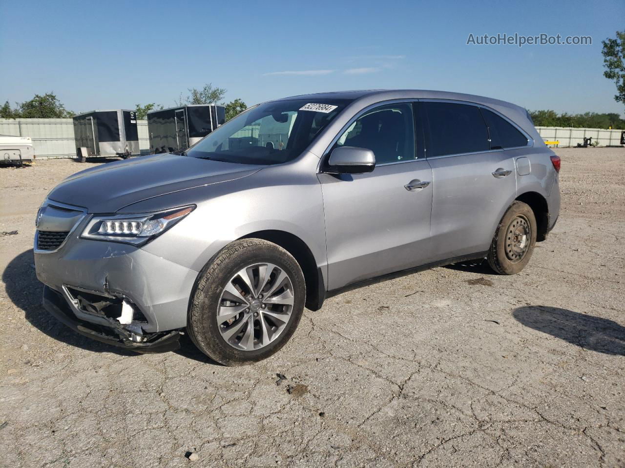 2016 Acura Mdx Technology Серебряный vin: 5FRYD4H49GB063050