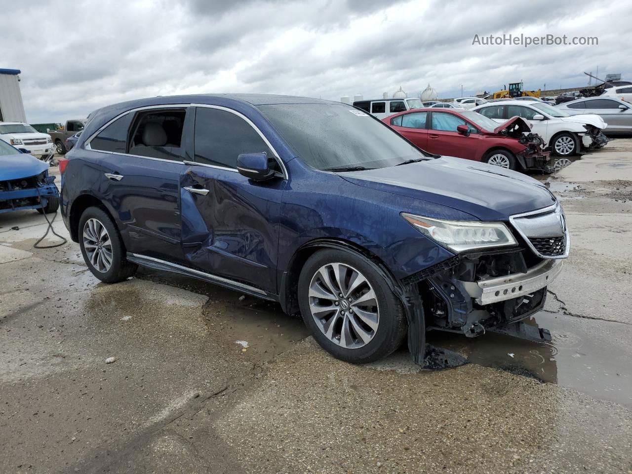 2016 Acura Mdx Technology Синий vin: 5FRYD4H4XGB027481