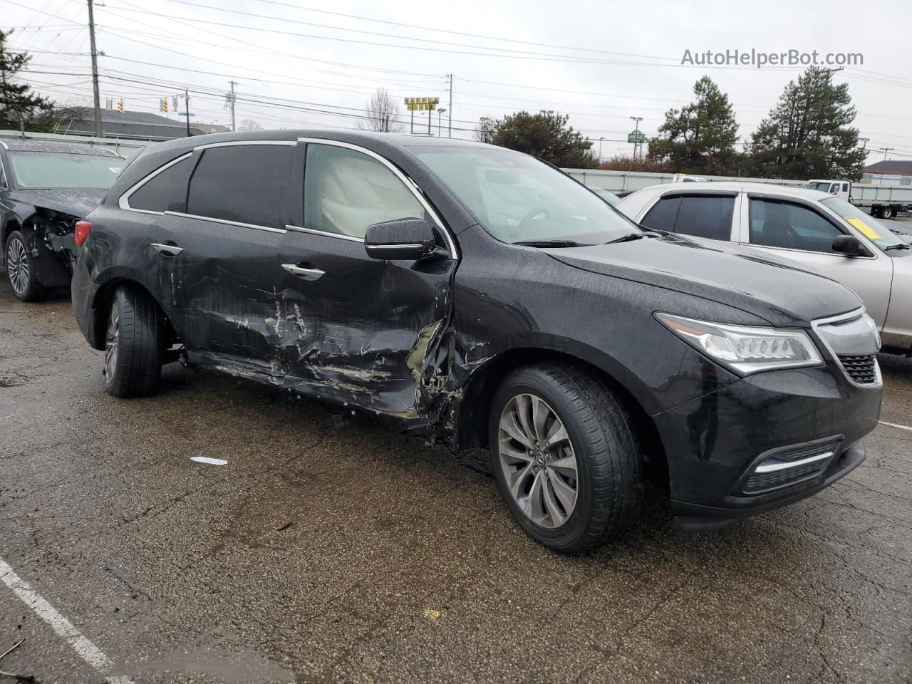 2016 Acura Mdx Technology Black vin: 5FRYD4H6XGB038613