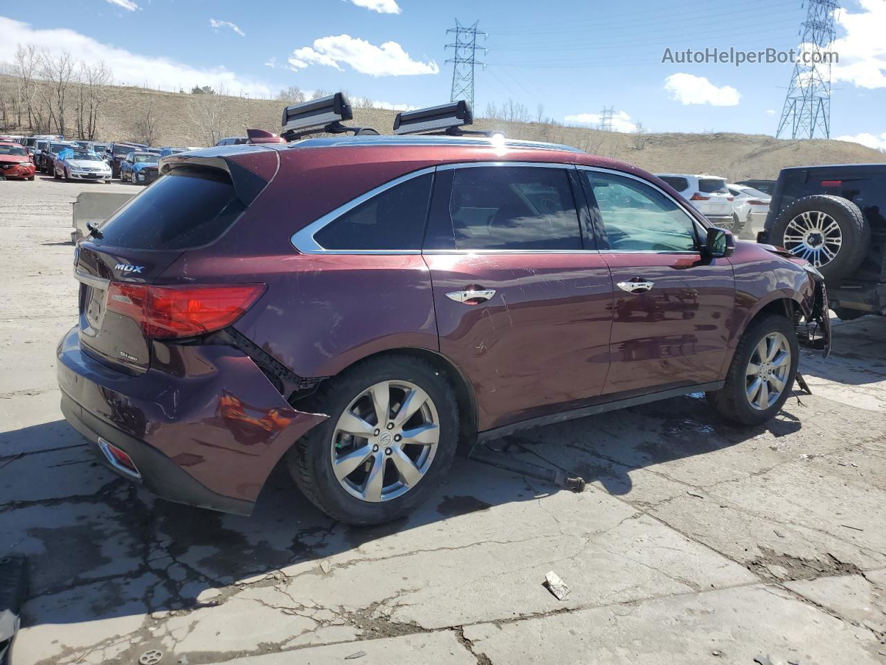 2016 Acura Mdx Advance Burgundy vin: 5FRYD4H90GB037092