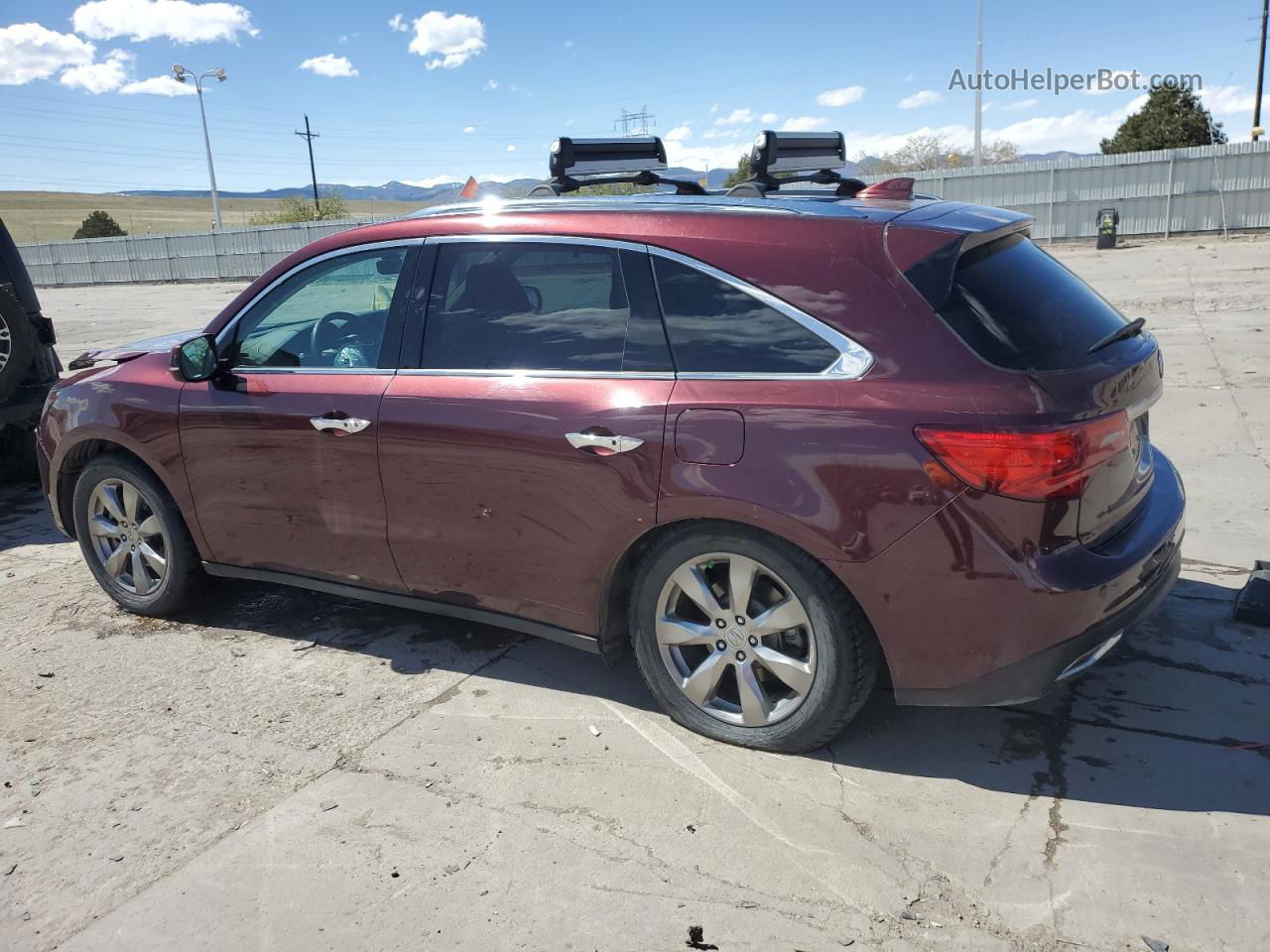 2016 Acura Mdx Advance Burgundy vin: 5FRYD4H90GB037092