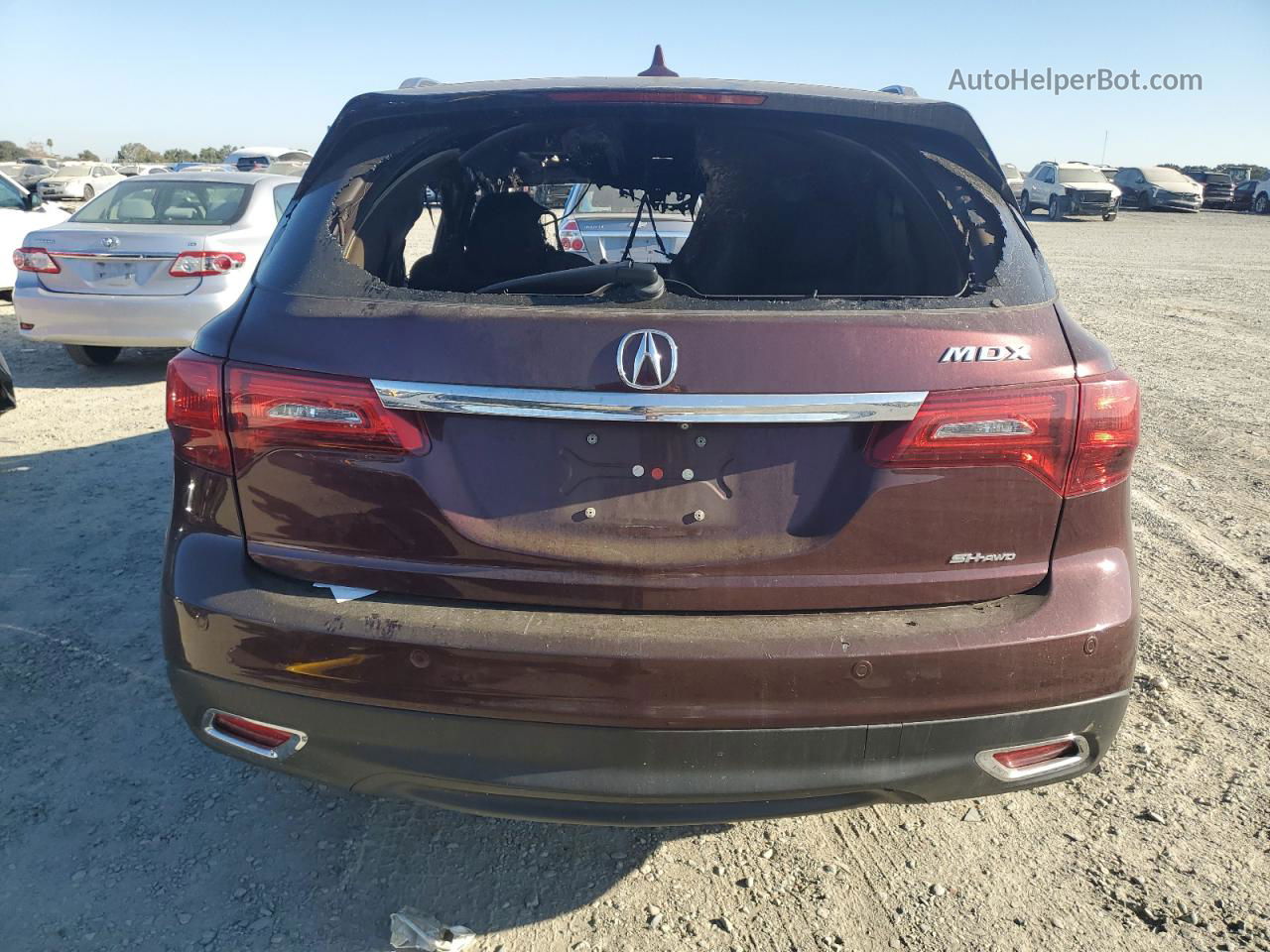 2016 Acura Mdx Advance Бордовый vin: 5FRYD4H92GB031603